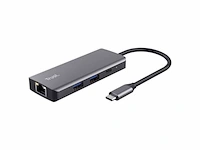 Trust dalyx usb c hub 6-in-1 multipoortadapter met 4k hdmi 2x usb-c 2x usb 3.1 ethernet voor laptop macbook pro/air zilver - afbeelding 1 van  2