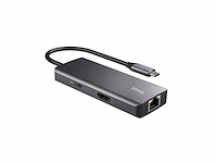 Trust dalyx usb c hub 6-in-1 multipoortadapter met 4k hdmi 2x usb-c 2x usb 3.1 ethernet voor laptop macbook pro/air zilver - afbeelding 2 van  2
