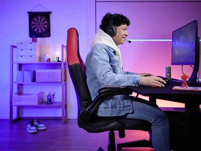 Trust gxt 703r riye gaming stoel zwart/rood - afbeelding 3 van  4