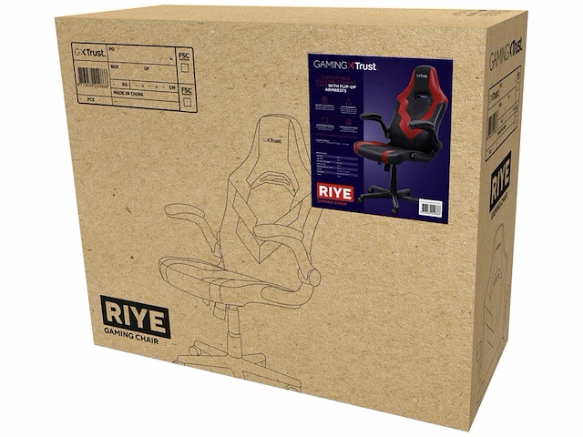 Trust gxt 703r riye gaming stoel zwart/rood - afbeelding 4 van  4