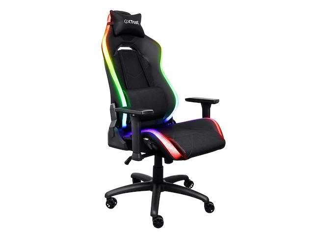 Trust gxt 719 ruya - gaming stoel - rgb verlichting - zwart - afbeelding 1 van  6