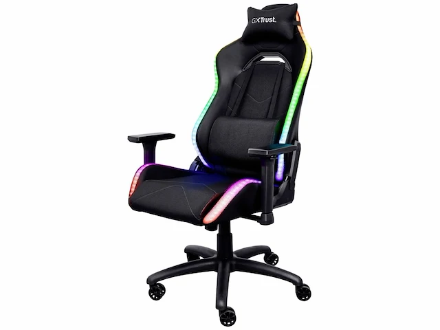 Trust gxt 719 ruya gaming stoel rgb verlichting zwart - afbeelding 2 van  6