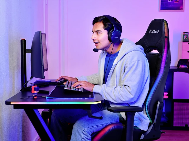 Trust gxt 719 ruya gaming stoel rgb verlichting zwart - afbeelding 5 van  6