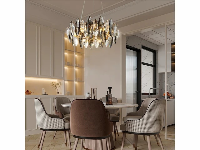 Ttnao kroonluchter gouden kristal plafondlamp 6-licht - afbeelding 3 van  4
