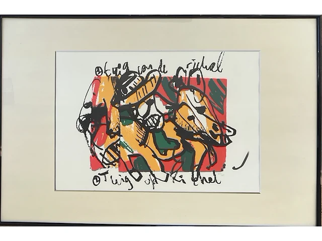 “tuig van de richel”, zeefdruk van herman brood , te dateren omstreeks 1995 - afbeelding 1 van  3