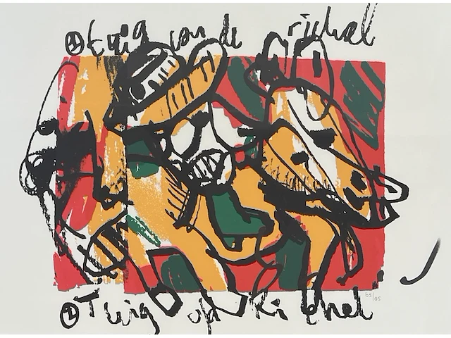 “tuig van de richel”, zeefdruk van herman brood , te dateren omstreeks 1995 - afbeelding 2 van  3