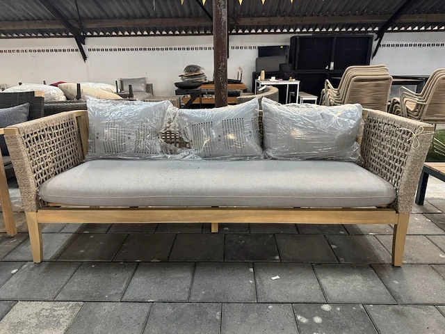 Tuinbank 198x80x71 cm, beige - afbeelding 1 van  9