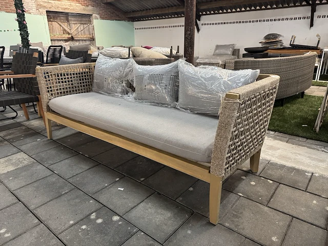 Tuinbank 198x80x71 cm, beige - afbeelding 2 van  9