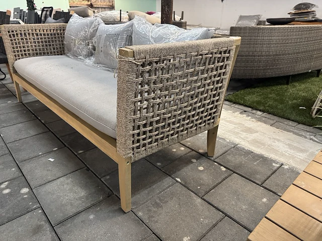 Tuinbank 198x80x71 cm, beige - afbeelding 3 van  9
