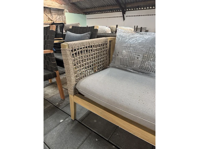 Tuinbank 198x80x71 cm, beige - afbeelding 7 van  9