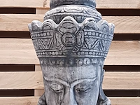 Tuinbeeld, boeddha, grijs patine - afbeelding 3 van  7