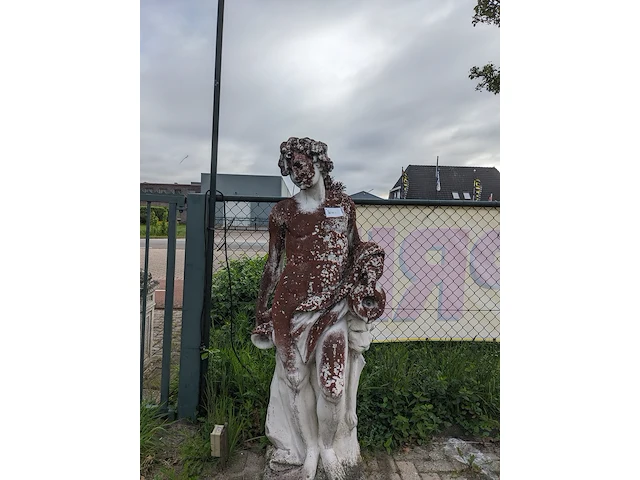 Tuinbeeld man met leeuw - afbeelding 1 van  9