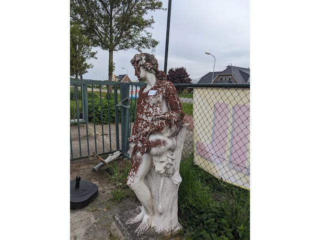 Tuinbeeld man met leeuw - afbeelding 3 van  9