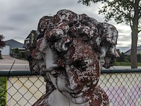 Tuinbeeld man met leeuw - afbeelding 5 van  9
