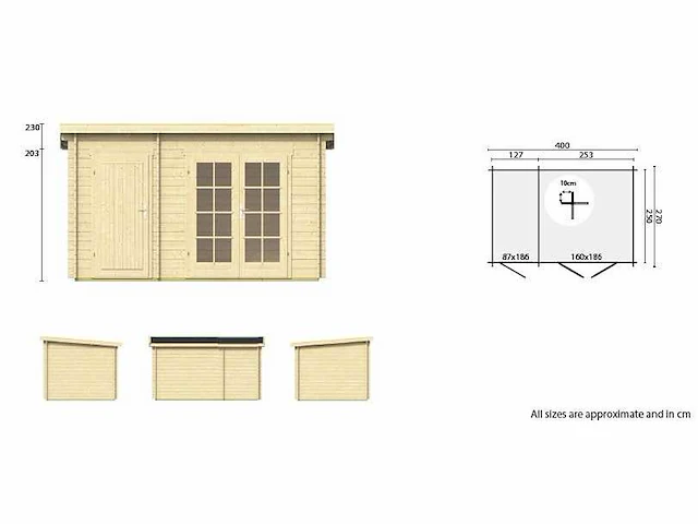 Tuindeco - 40.7344 - tuinhuizen gefion 9,2m2 - afbeelding 2 van  6