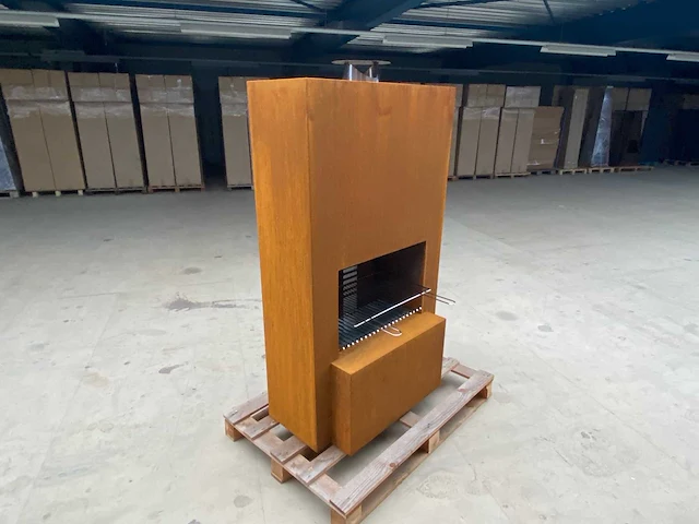 Tuinhaard xxl met grill 90x150cm roest - afbeelding 1 van  2