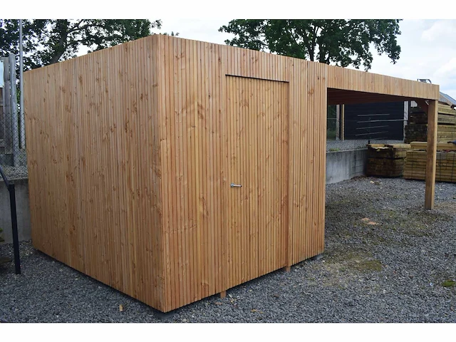 Tuinhuis triple-profiel met overkapping 295x550x240 cm - afbeelding 1 van  13