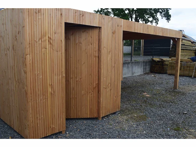 Tuinhuis triple-profiel met overkapping 295x550x240 cm - afbeelding 11 van  13