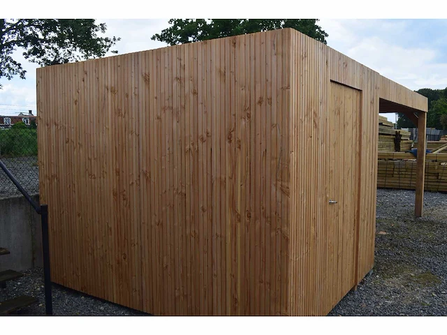 Tuinhuis triple-profiel met overkapping 350x650x240 cm - afbeelding 10 van  13
