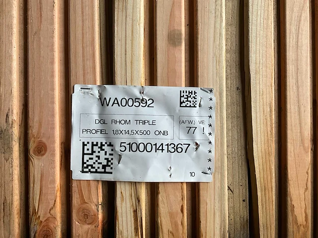 Tuinplank douglas triple rhombusprofiel 500x14,5x1,8 cm (77x) - afbeelding 6 van  6