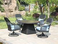 Tuinset - gepoedercoat aluminium frame - vonato - solaro blue - afbeelding 1 van  3