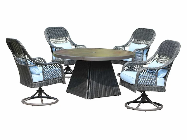 Tuinset - gepoedercoat aluminium frame - vonato - solaro blue - afbeelding 2 van  3