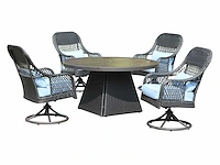 Tuinset - gepoedercoat aluminium frame - vonato - solaro blue - afbeelding 2 van  3