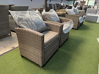 Tuinset 3-delig: 1 bank, 2 stoelen, bruin - afbeelding 2 van  6