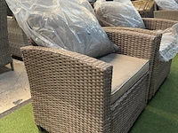 Tuinset 3-delig: 1 bank, 2 stoelen, bruin - afbeelding 3 van  6