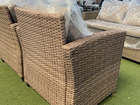 Tuinset 3-delig: 1 bank, 2 stoelen, bruin - afbeelding 4 van  6