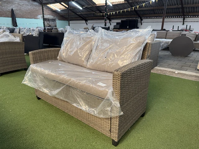 Tuinset 3-delig: 1 bank, 2 stoelen, bruin - afbeelding 5 van  6