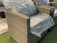 Tuinset 3-delig: 1 bank, 2 stoelen, bruin - afbeelding 3 van  6