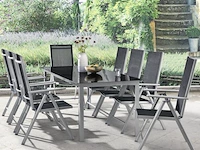 Tuinset / eetset milano 9-delig zilver/grijs - afbeelding 6 van  13