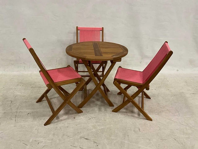 Tuinset met 3 klapstoelen - afbeelding 1 van  4
