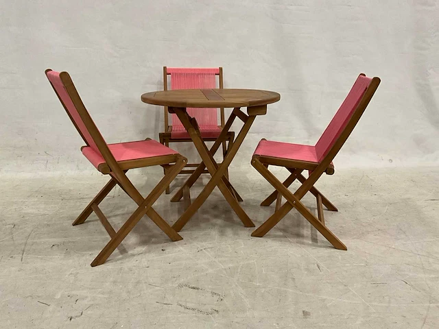 Tuinset met 3 klapstoelen - afbeelding 2 van  4