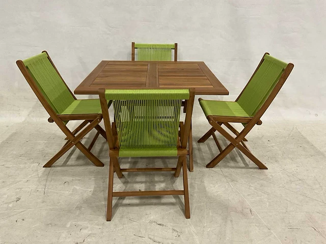 Tuinset met 4 klapstoelen - afbeelding 1 van  5