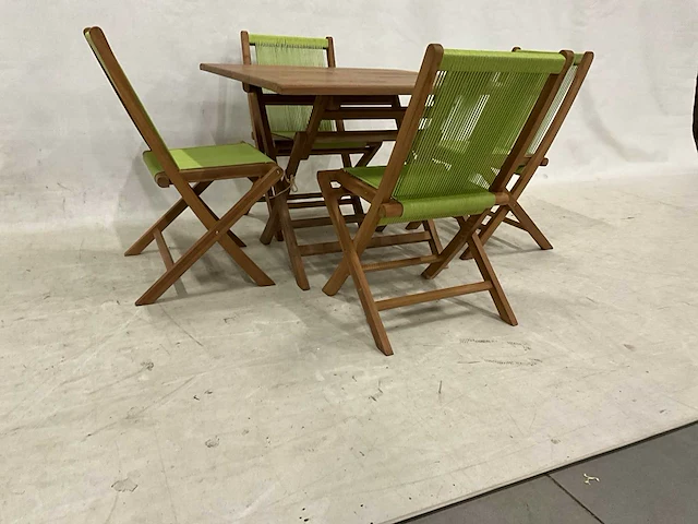 Tuinset met 4 klapstoelen - afbeelding 2 van  5