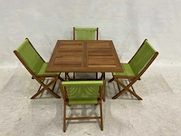Tuinset met 4 klapstoelen - afbeelding 3 van  5