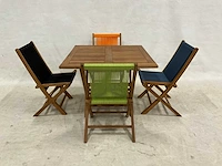 Tuinset met 4 klapstoelen - afbeelding 1 van  4