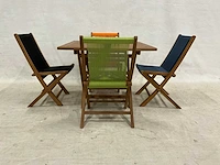 Tuinset met 4 klapstoelen - afbeelding 2 van  4