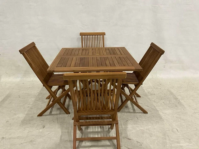 Tuinset met 4 klapstoelen - afbeelding 1 van  5