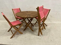 Tuinset met 4 roze tuinstoelen - afbeelding 5 van  5