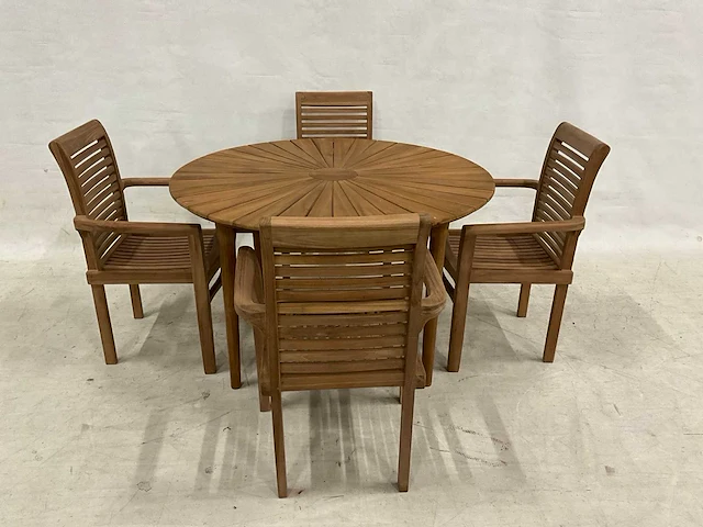Tuinset met ronde tuintafel 130 cm - afbeelding 1 van  5