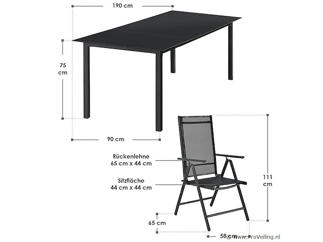Tuinset milano 9-delig - afbeelding 2 van  10