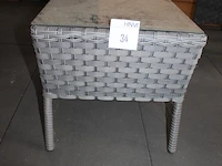 Tuinset tuindeco bestaande uit tafel met glazen topblad 44 x 86 cm, bankje 110 x 62 cm en twee stoelen. - afbeelding 3 van  6