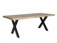 Tuintafel hout met stalen poten 240x90 cm wakefield, thijs, naturel - afbeelding 1 van  7