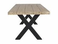 Tuintafel hout met stalen poten 240x90 cm wakefield, thijs, naturel - afbeelding 3 van  7