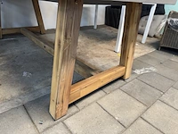 Tuintafel met acaciahouten poten 250x100,5x78 cm buiten. - afbeelding 4 van  7