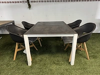 Tuintafel met glasplaat 160x100x73 cm met 4x tuinstoel - afbeelding 1 van  8
