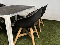 Tuintafel met glasplaat 160x100x73 cm met 4x tuinstoel - afbeelding 3 van  8